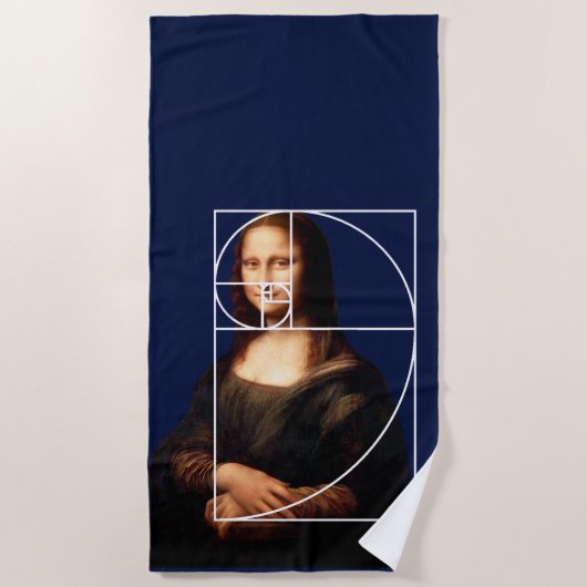 Serviette De Plage Séquence Leonardo da Vinci Mona Lisa Fibonacci (Devant)