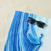 Serviette De Plage Serene Blue Wave Splashes (En situation)