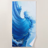 Serviette De Plage Serene Blue Wave Splashes (Devant)