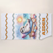 Serviette De Plage Sérénité balnéaire personnalisée : Vacances de pho (Devant)