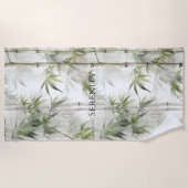 Serviette De Plage Sérénité de bambou vert (Devant)