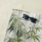 Serviette De Plage Sérénité de bambou vert (En situation)