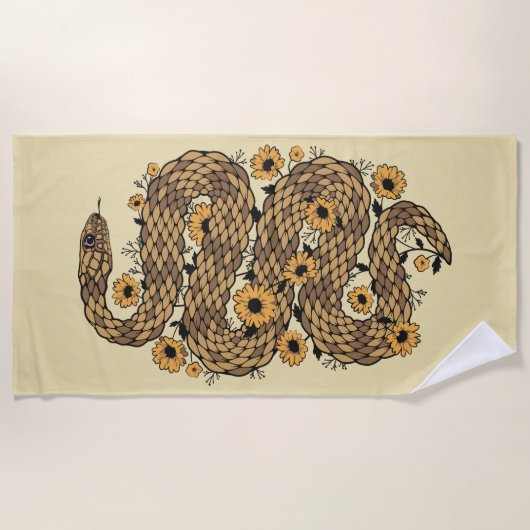 Serviette De Plage Serpent floral (Devant)