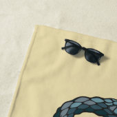 Serviette De Plage Serpent floral (bleu) (En situation)