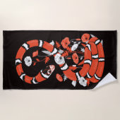Serviette De Plage Serpent roi aux fleurs de pavot (Devant)