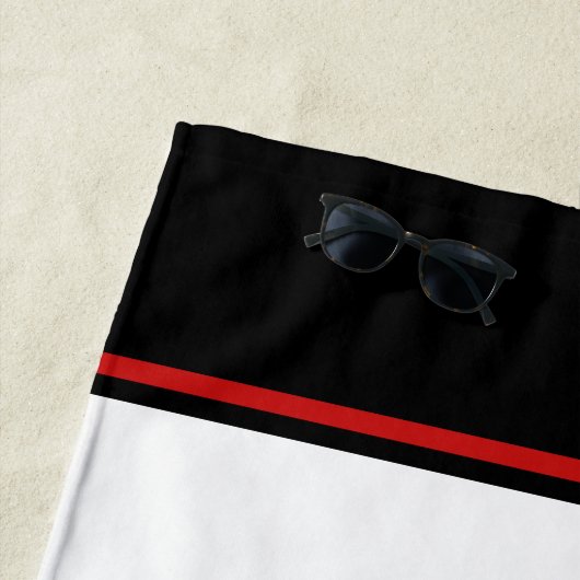 Serviette De Plage Service d'incendie AJOUTER LE NOM Pompier Insigne  (En situation)