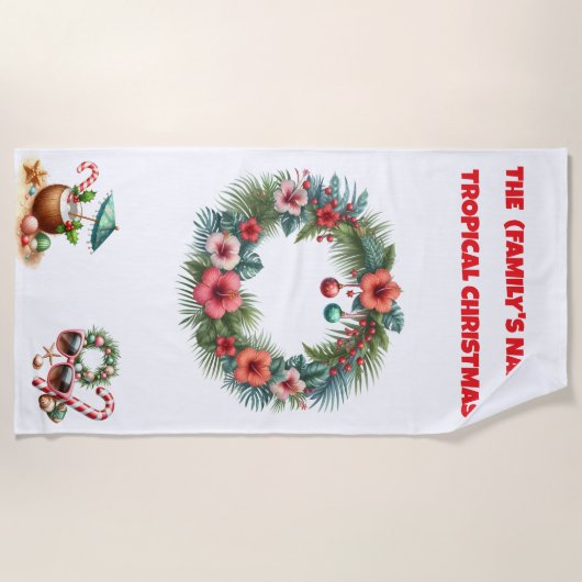 Serviette de plage - Serviette de plage de Noël tr (Devant)