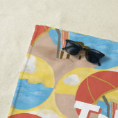 Serviette De Plage Serviette illustrée « Emmenez-moi à la plage » (En situation)