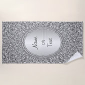 Serviette De Plage Serviette Plage Frame Parties scintillant Argent (Devant)
