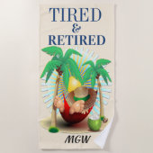 Serviette De Plage Serviette Plage Retraite Amusante (Devant)