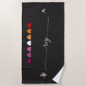 Serviette De Plage Ses cœurs lesbiens (Devant)