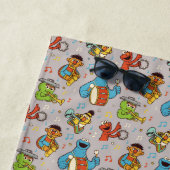 Serviette De Plage Sesame Street Band Gris Motif (En situation)