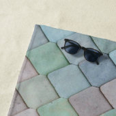 Serviette De Plage Shabby Carrelage Chic Pastel (En situation)