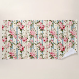 Serviette De Plage Shabby Chic Roses Vintages