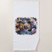 Serviette De Plage Shar Pei Chien Carré d'Halloween (Devant)