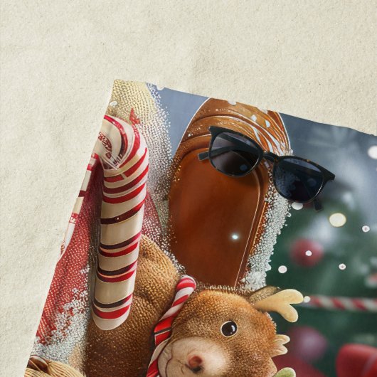 Serviette De Plage Shar Pei Chien Festif de Noël (En situation)