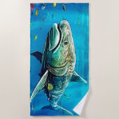 Serviette De Plage Shark Ocean Predator Art (Devant)