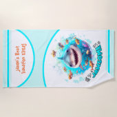 Serviette De Plage Shark Summer Vacation Name Boy Beach Towel (Devant)