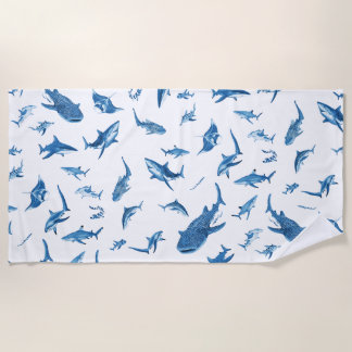 Serviette De Plage Sharks & Manta Rays|Ocean Art Design