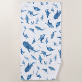Serviette De Plage Sharks & Manta Rays|Ocean Art Design (Devant)