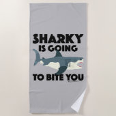 Serviette De Plage Sharky Va Vous Biter Design - Beach Towel (Devant)