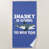 Serviette De Plage Sharky Va Vous Biter Design - Beach Towel (Devant)