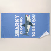 Serviette De Plage Sharky Va Vous Biter Design - Beach Towel (Devant)