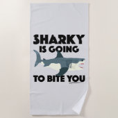 Serviette De Plage Sharky Va Vous Biter Design - Beach Towel (Devant)