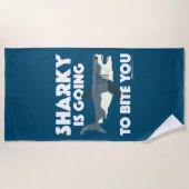 Serviette De Plage Sharky Va Vous Biter Design - Beach Towel (Devant)