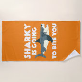 Serviette De Plage Sharky Va Vous Biter Design - Beach Towel (Devant)