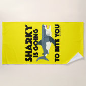 Serviette De Plage Sharky Va Vous Biter Design - Beach Towel (Devant)