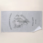 Serviette de plage Shell Conch gris (Devant)