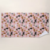 Serviette de plage Sheltie Bones and Paws Beach (Devant)