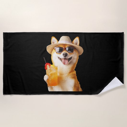 Serviette De Plage Shiba Inu (Devant)