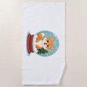 Serviette De Plage Shiba Snow Globe (Devant)