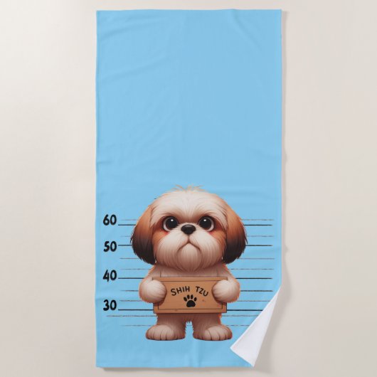 Serviette De Plage Shih Tzu vilain (Devant)