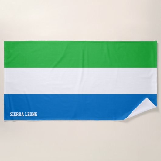 Serviette De Plage Sierra Leone Drapeau splendide patriotique (Devant)