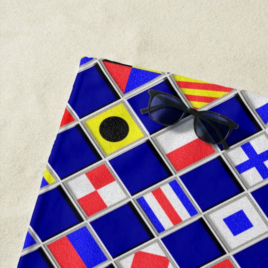 Serviette De Plage Signal nautique Indicateurs Vérificateurs Décor su (En situation)