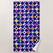 Serviette De Plage Signal nautique Indicateurs Vérificateurs Décor su (Devant)
