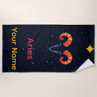 Serviette De Plage Signe astrologique Bélier personnalisé