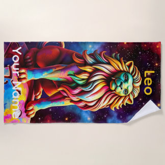 Serviette De Plage Signe astrologique personnalisé du Lion 