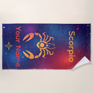 Serviette De Plage Signe astrologique Scorpion personnalisé