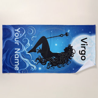 Serviette De Plage Signe astrologique Vierge personnalisé