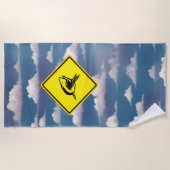 Serviette De Plage signe d'avertissement de requin (Devant)