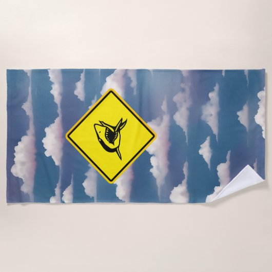 Serviette De Plage signe d'avertissement de requin (Devant)