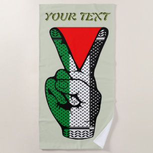 Serviette De Plage Signe de victoire à la main Résistance Symbole Tri