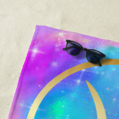 Serviette De Plage SIGNE Zodiaque Poissons Or sur Arrière - plan colo (En situation)