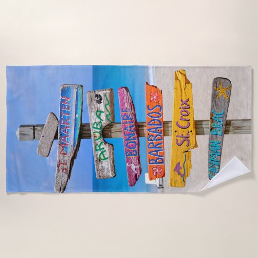 Serviette De Plage Signes de plage (Devant)