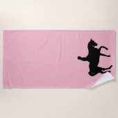 Serviette De Plage Silhouette cheval et cavalier (Devant)