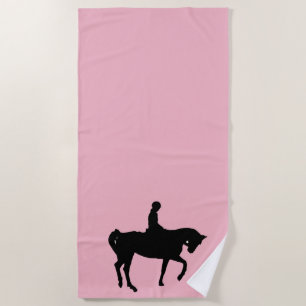 Serviette De Plage Silhouette cheval et cavalier